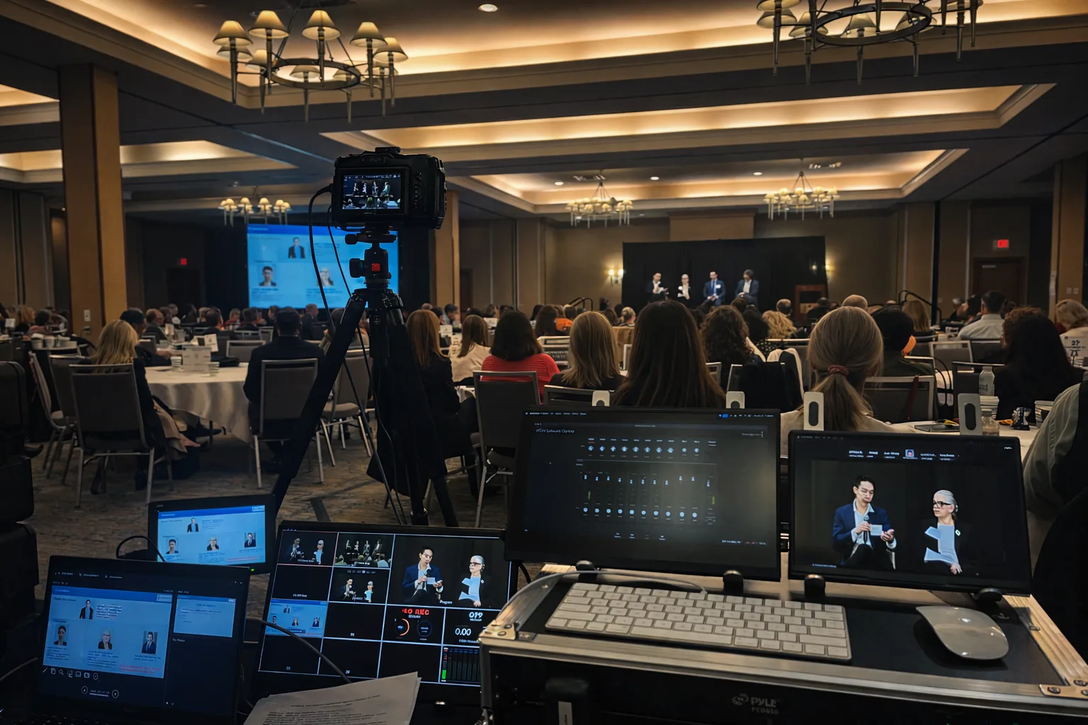 Corporate conference — live production station