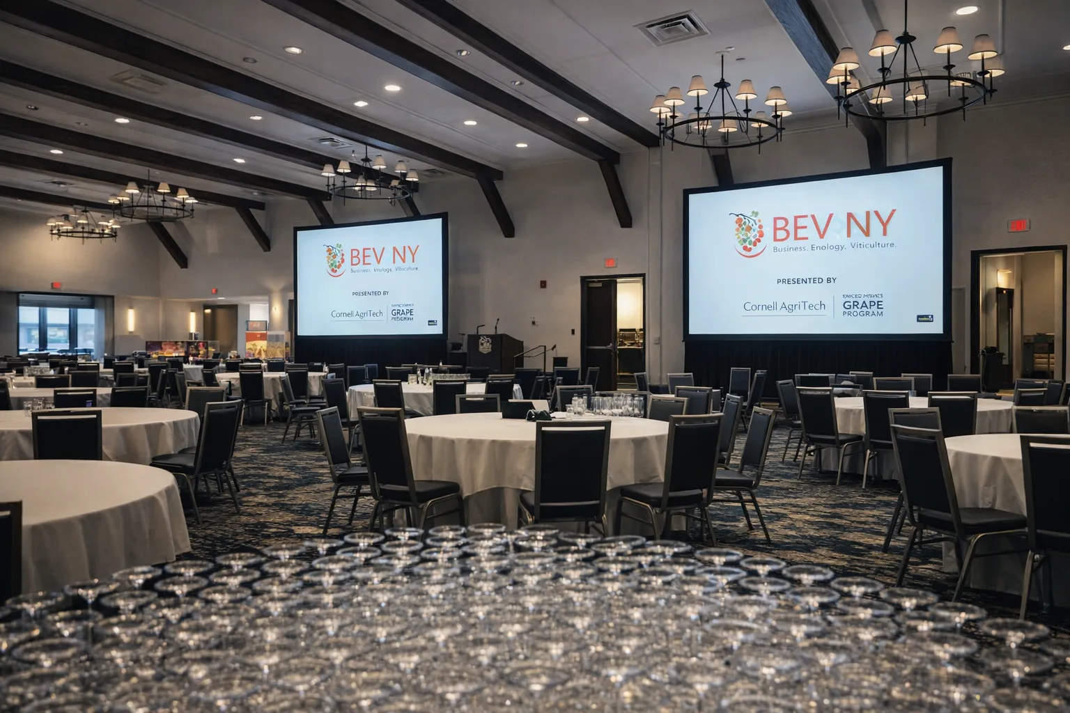 BEV NY conference — dual screen ballroom presentation