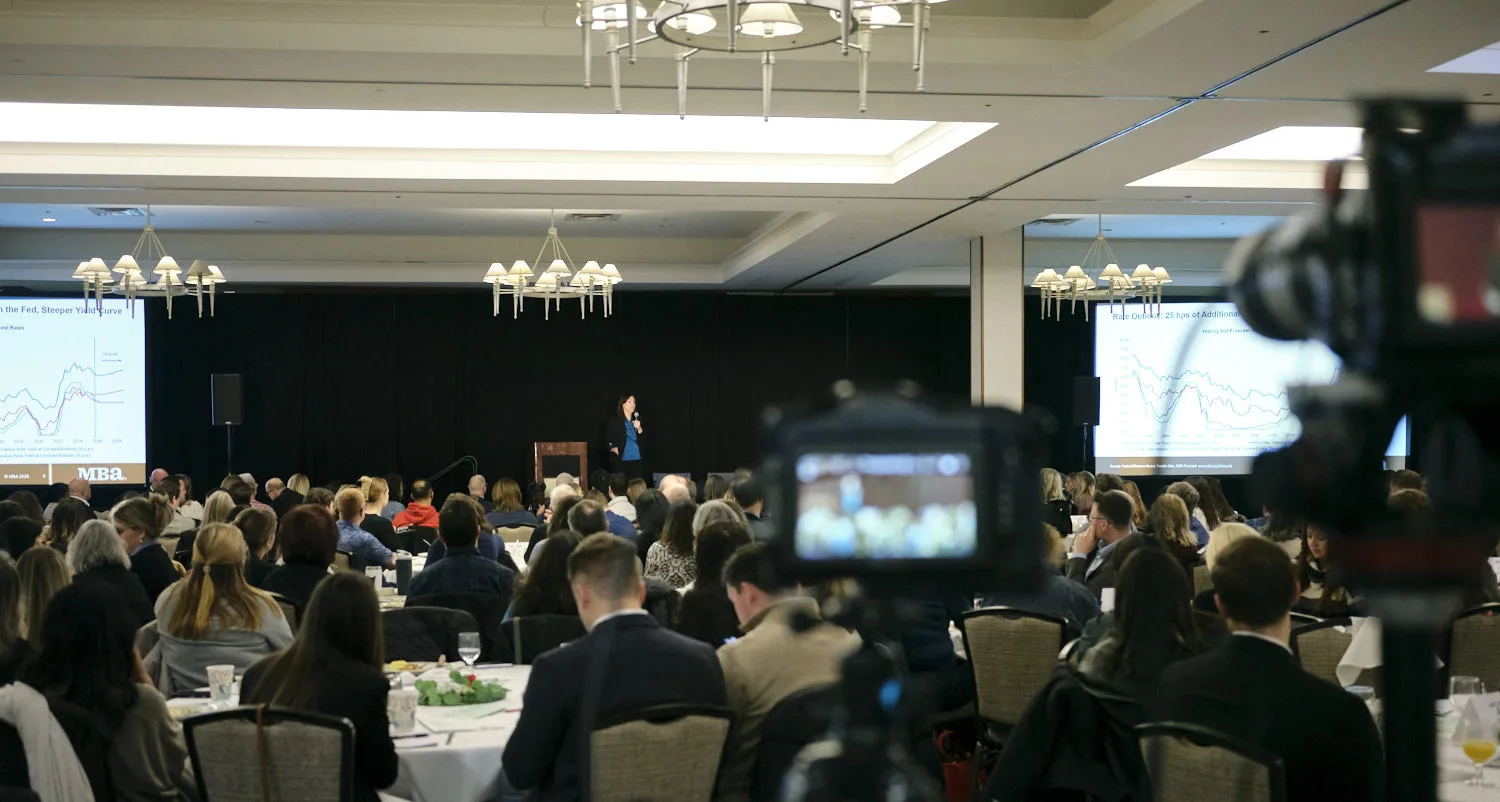 MBA conference — dual screen presentation with live camera