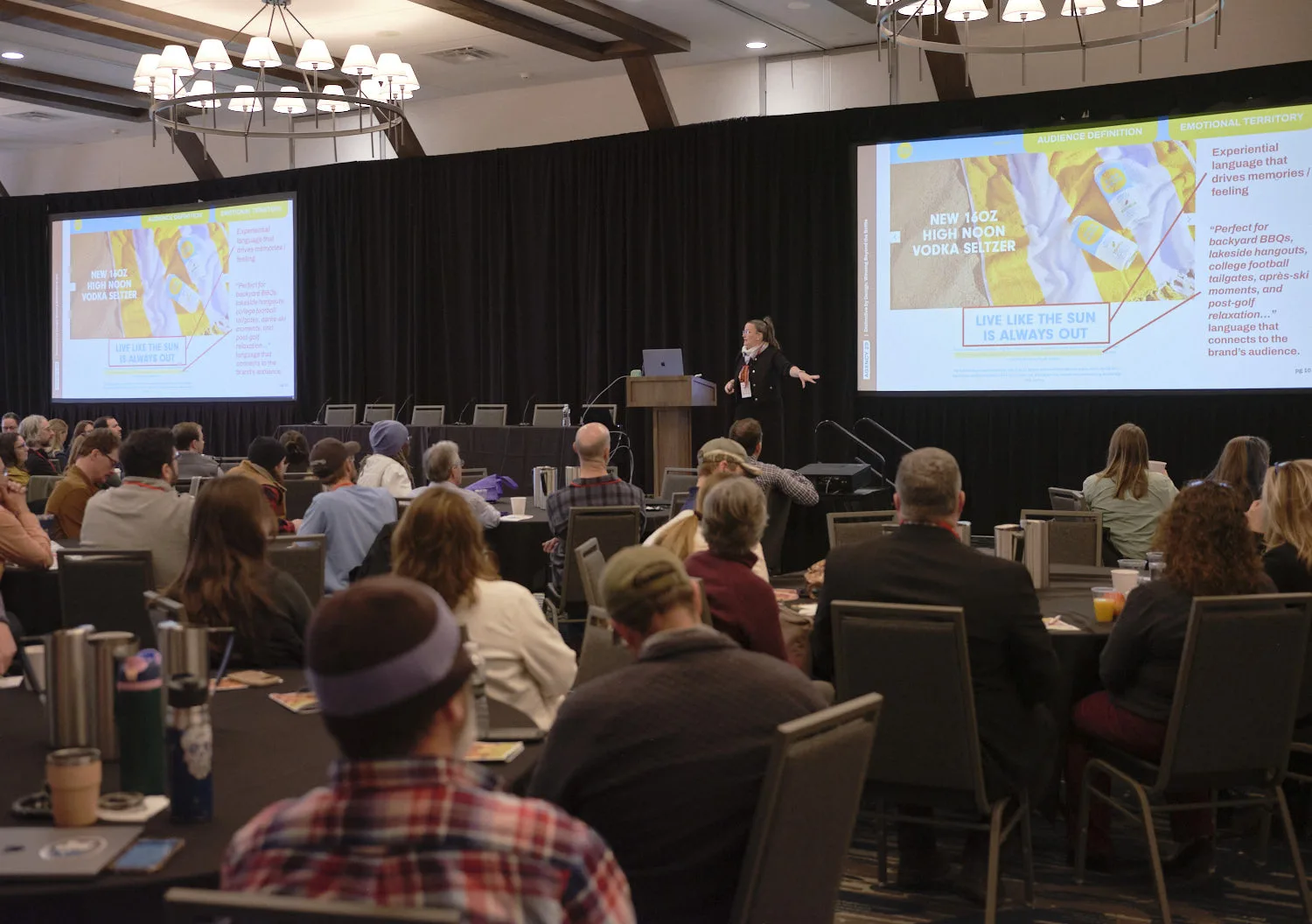 BEV NY conference — dual screen ballroom presentation