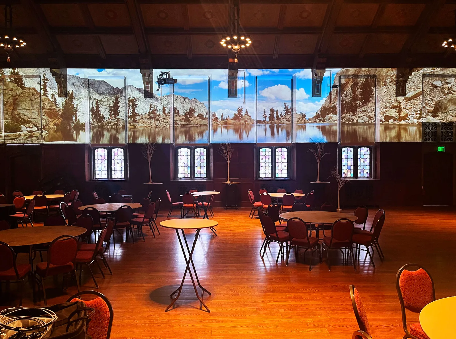 Historic ballroom — full-wall projection mapping
