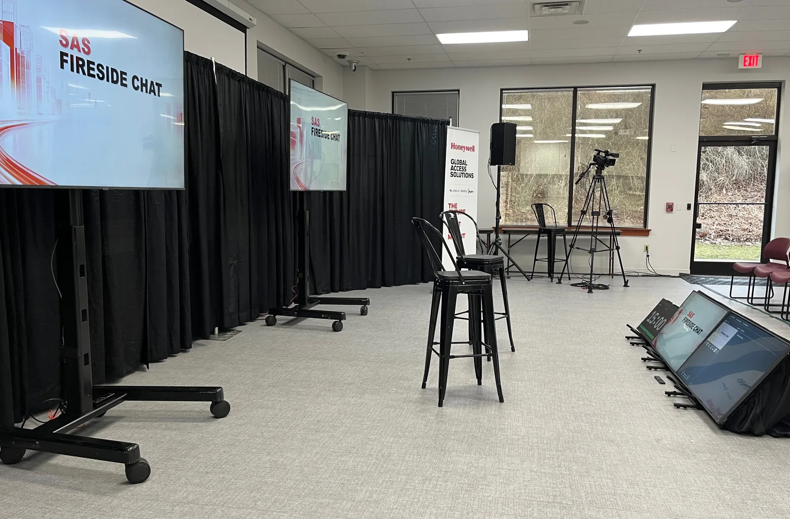 SAS Fireside Chat — display and camera production setup