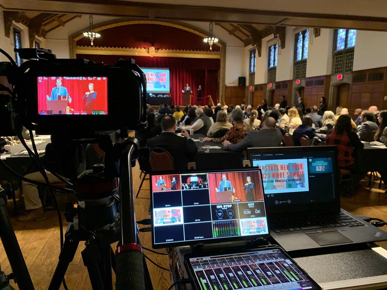Upstate NY MWBE Summit — multicam livestream production in historic hall